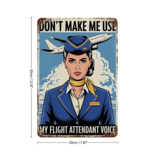 Blechschild Stewardess V1