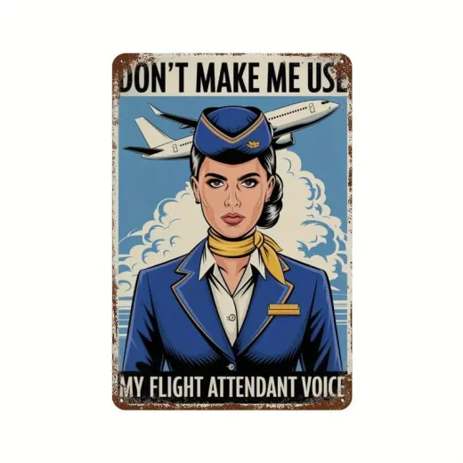 Blechschild Stewardess V1