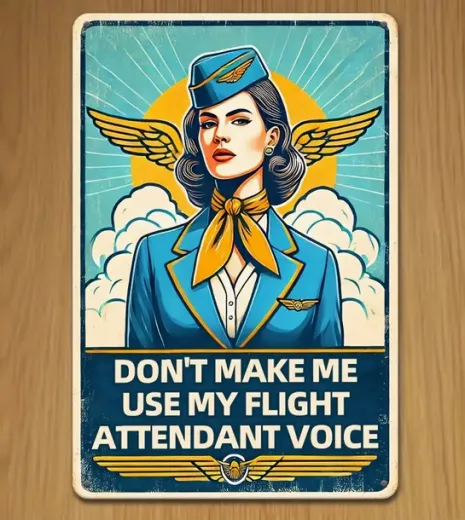 Blechschild Stewardess V2