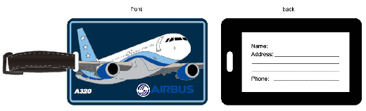 A320 3D Luggage Tag